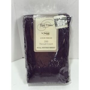Luxury Percale Fine Linens FULL Fitted Sheet Wine eggplant Color Spring Home 200